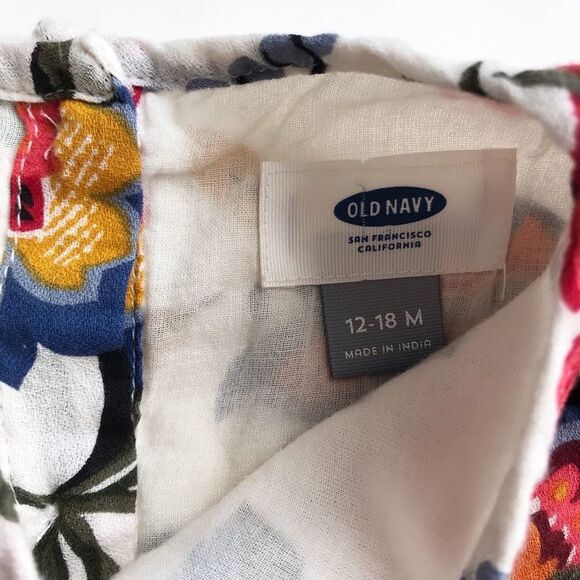 Old Navy floral print button front dress EUC 12-18 months - Picture 4 of 5